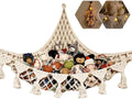 Stuffed Animal Storage Hammock Wall Hanging Corner Net Organizer for Bedroom Nursery Room Decor, Beige, 47.2 Inch