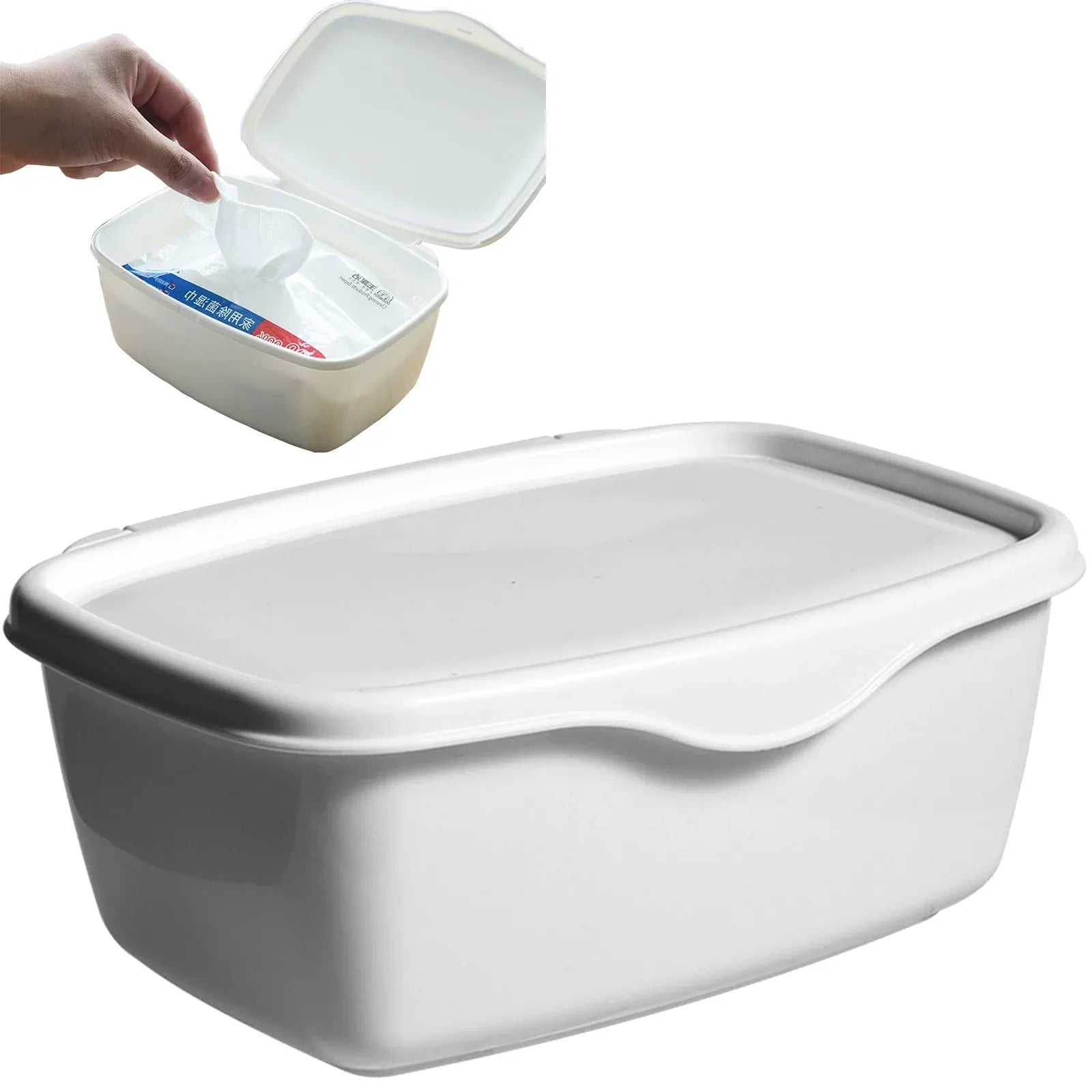 Wipes Dispenser, Wipe Container with Sealing Lid, 7" L x 2.9" W x 5.2" H, Moist Wipe Holder for Bathroom, Nursery and Desk