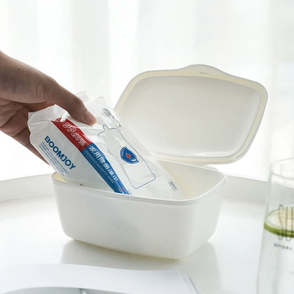 Wipes Dispenser, Wipe Container with Sealing Lid, 7" L x 2.9" W x 5.2" H, Moist Wipe Holder for Bathroom, Nursery and Desk