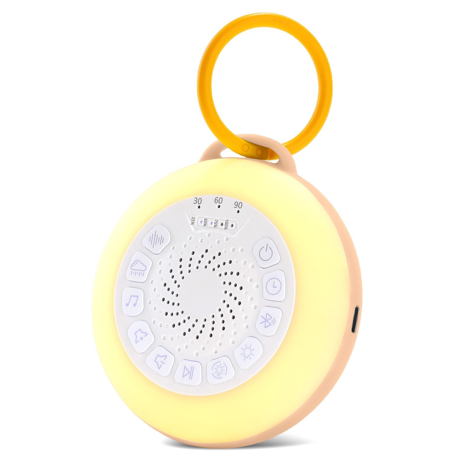 Sound Machine & Night Light - White Noise Machine with Battery Operated Night Light for Baby Nursery - Features 26 Sleep Sounds & 7 Light Colors - Baby Essentials（orange）