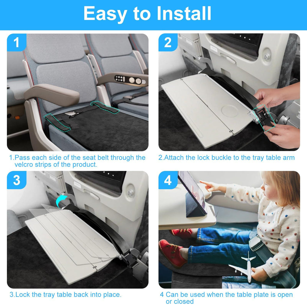Toddler Airplane Bed, Kids Airplane Seat Extender Travel Bed, Kids Airplane Travel Essentials, Airplane Must Have for Toddlers, Portable Plane Bed for Flights