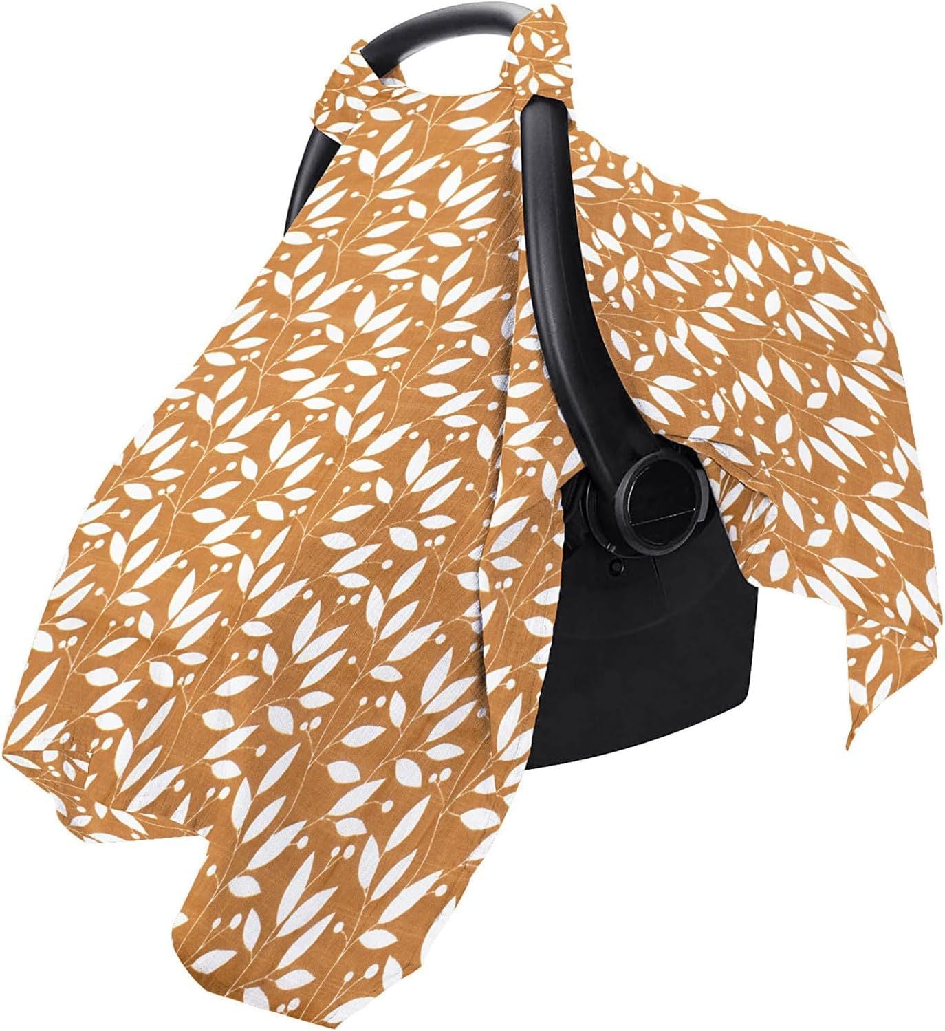 Kid Carseat Cover - Cotton Shade Canopy, Infant Shield | Long Lasting Stroller Carrier Protector, Breathable Seat Cover,Travel Baby Girl  Toddler Pram Use（yellow leaves）