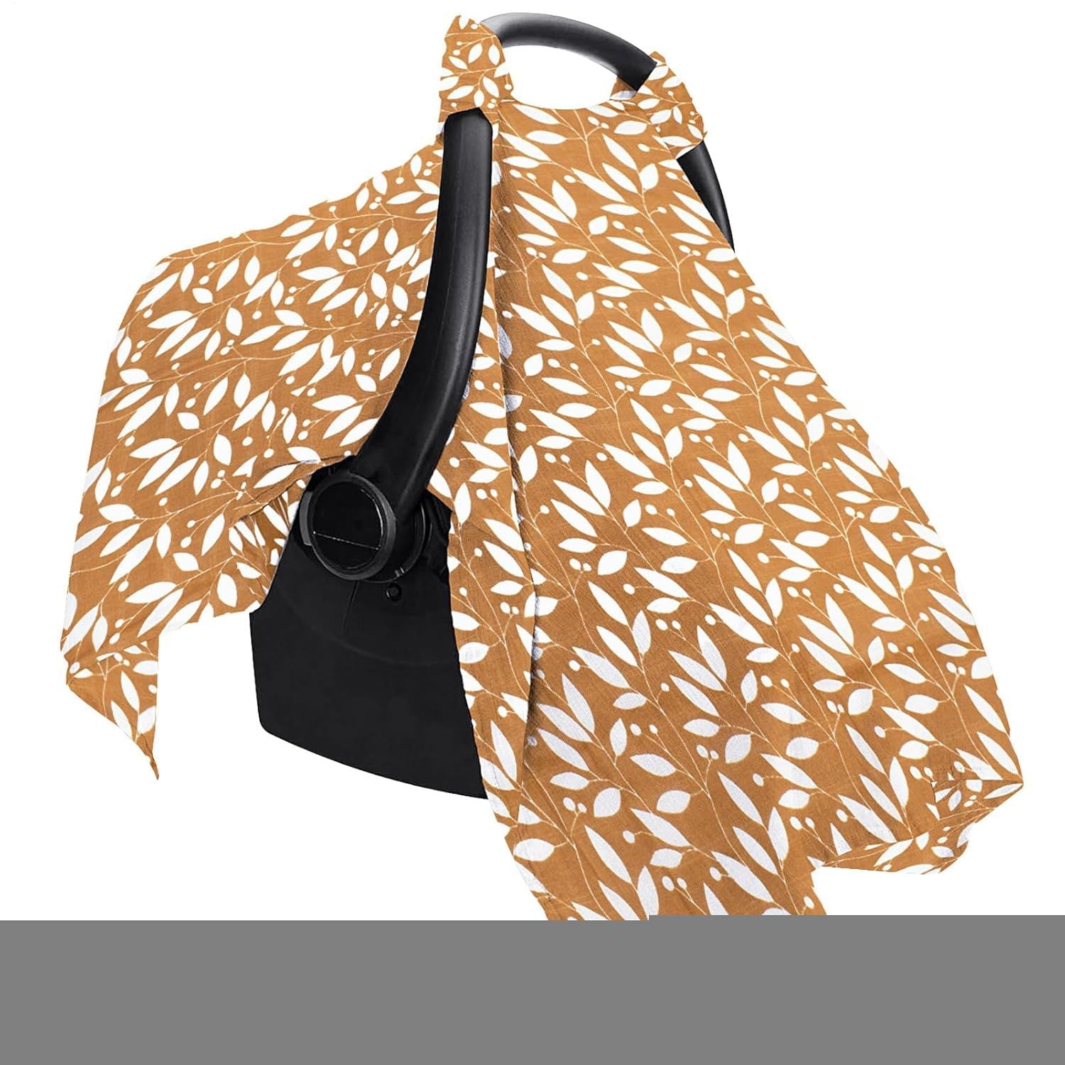 Kid Carseat Cover - Cotton Shade Canopy, Infant Shield | Long Lasting Stroller Carrier Protector, Breathable Seat Cover,Travel Baby Girl  Toddler Pram Use（yellow leaves）