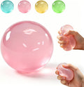 Clear Pink Coconut Oil Stress Ball, Slow Rising Non-Sticky Squishy Squeeze Ball, Soft Sensory Fidget Toy for Stress Relief, Relaxation and Focus