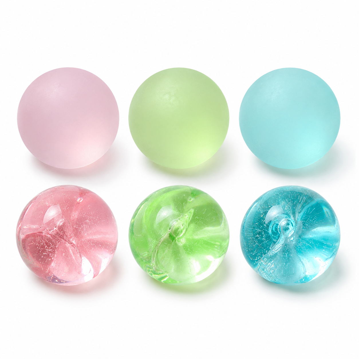 Frosted Blue Coconut Oil Stress Ball, Slow Rising Non-Sticky Squishy Squeeze Ball, Soft Sensory Fidget Toy for Stress Relief, Relaxation and Focus