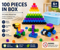 100pcs With Storage Box 10 Colors Mixed PP Square Blocks