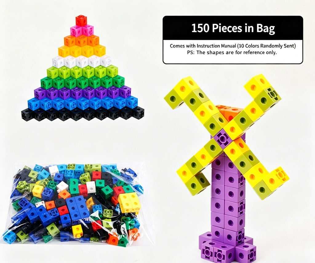 150pcs 10 Colors Mixed PP Square Building Blocks