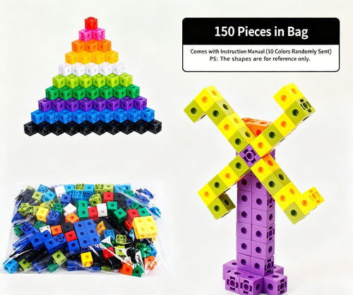 150pcs 10 Colors Mixed PP Square Building Blocks