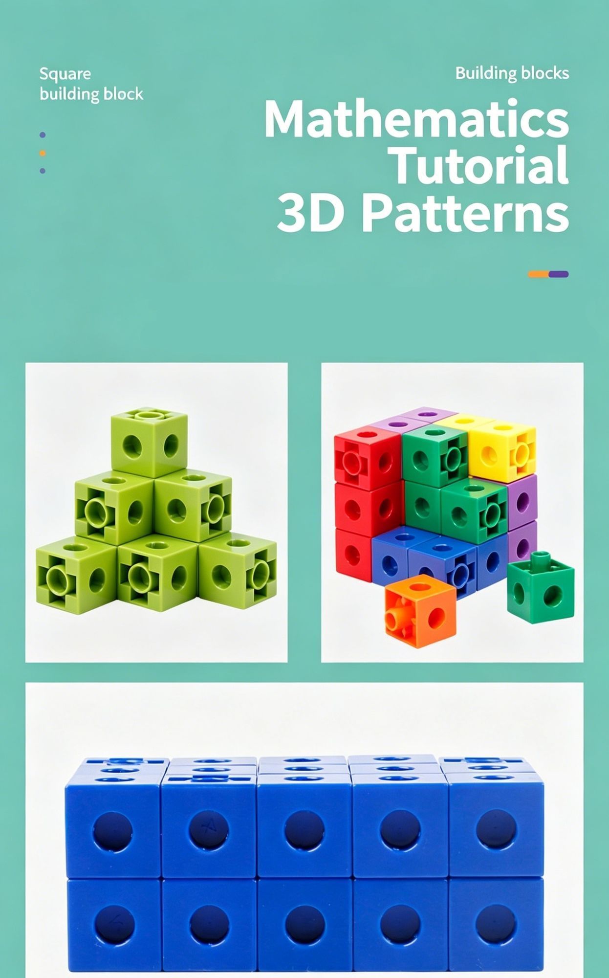 200pcs 10 Colors Mixed PP Square Building Blocks