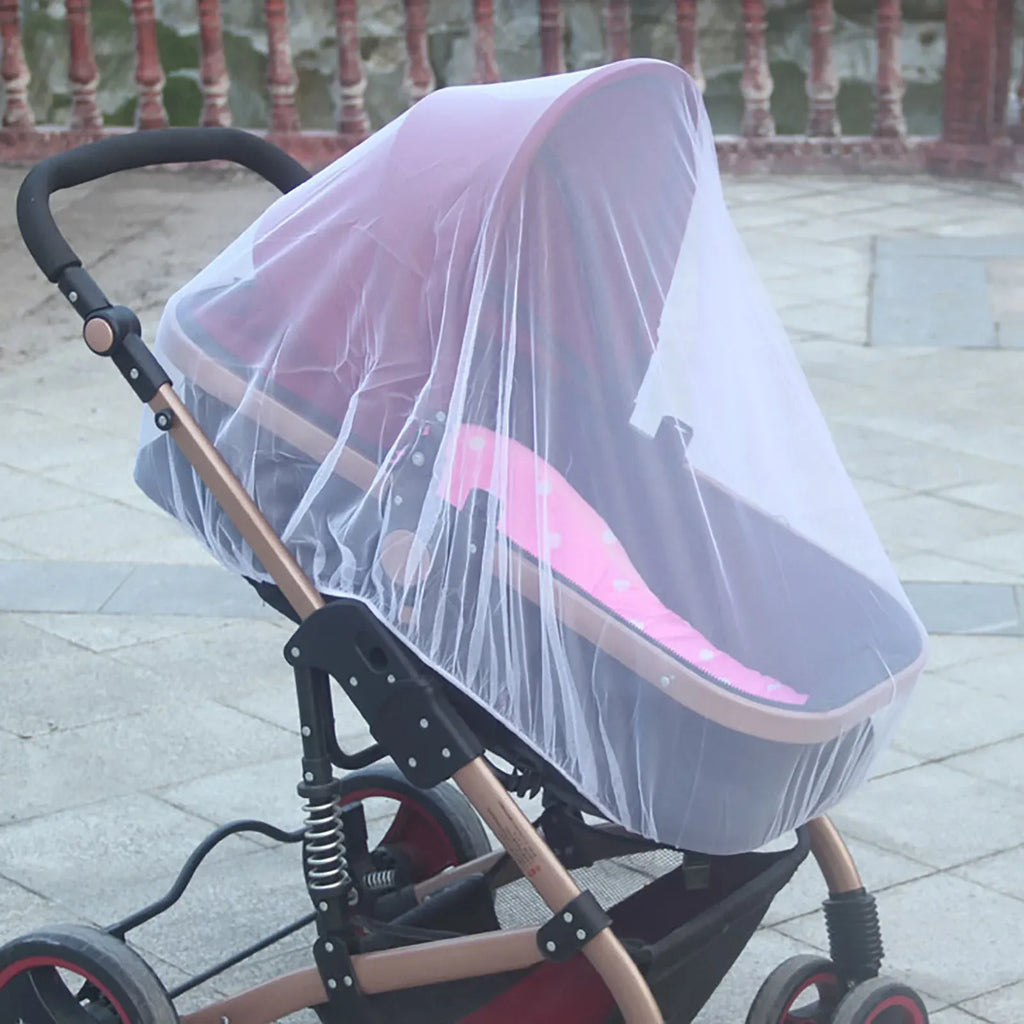 Universal Stroller Mosquito Net Cover, Blue Breathable Polyester Mesh Cover for Car Seat Carrier, 59 in