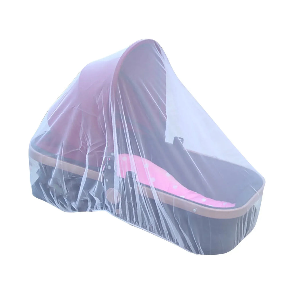Universal Stroller Mosquito Net Cover, Blue Breathable Polyester Mesh Cover for Car Seat Carrier, 59 in
