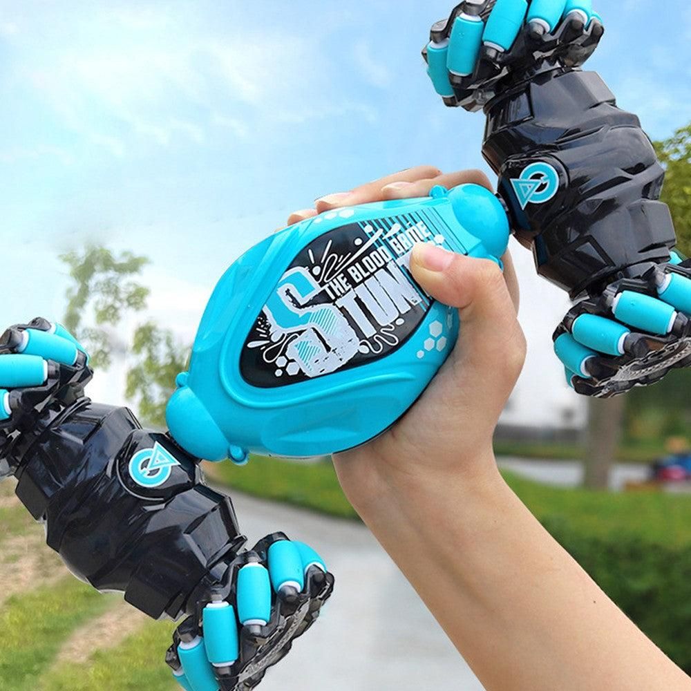 Remote Hand Control Watch Gesture Sensor Twist Car Toy USB charging Car Toy -Blue