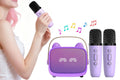 Mini Karaoke Machine Toys Gifts Portable MP3 Player with 2 Wireless Microphone for 3years+ old- Purple