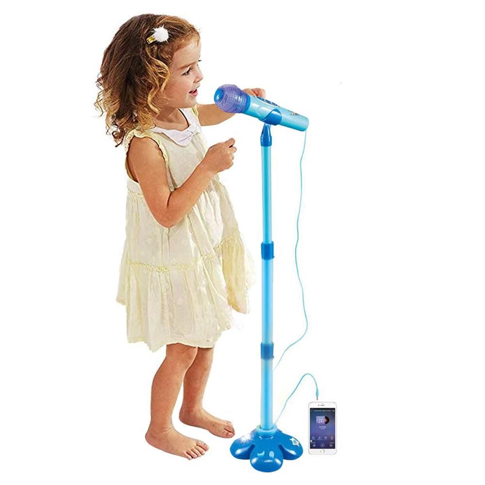Karaoke Machine with 1 Mic Adjustable Stand Music Play Toy Pink