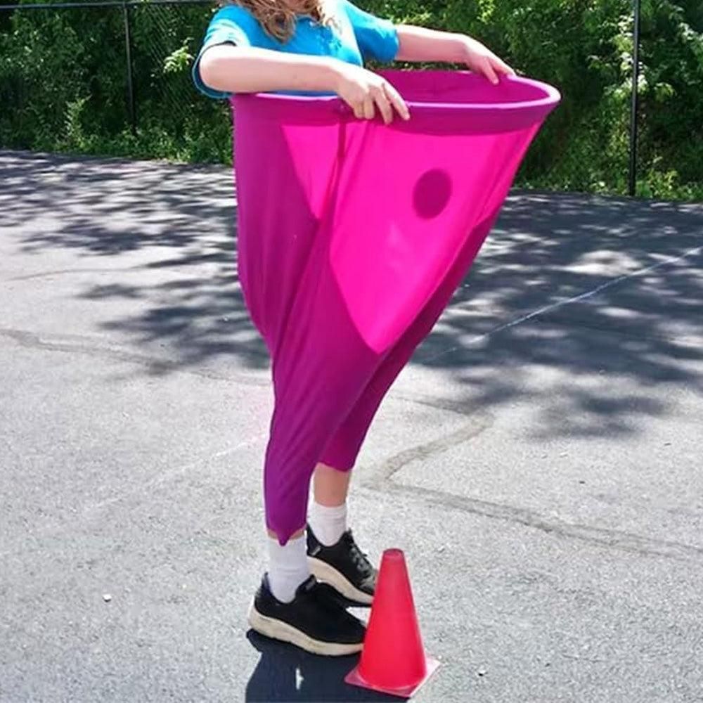 Granny Pants Yard Game Set with Giant Elastic Pants for Adult Outdoor Fun Magenta
