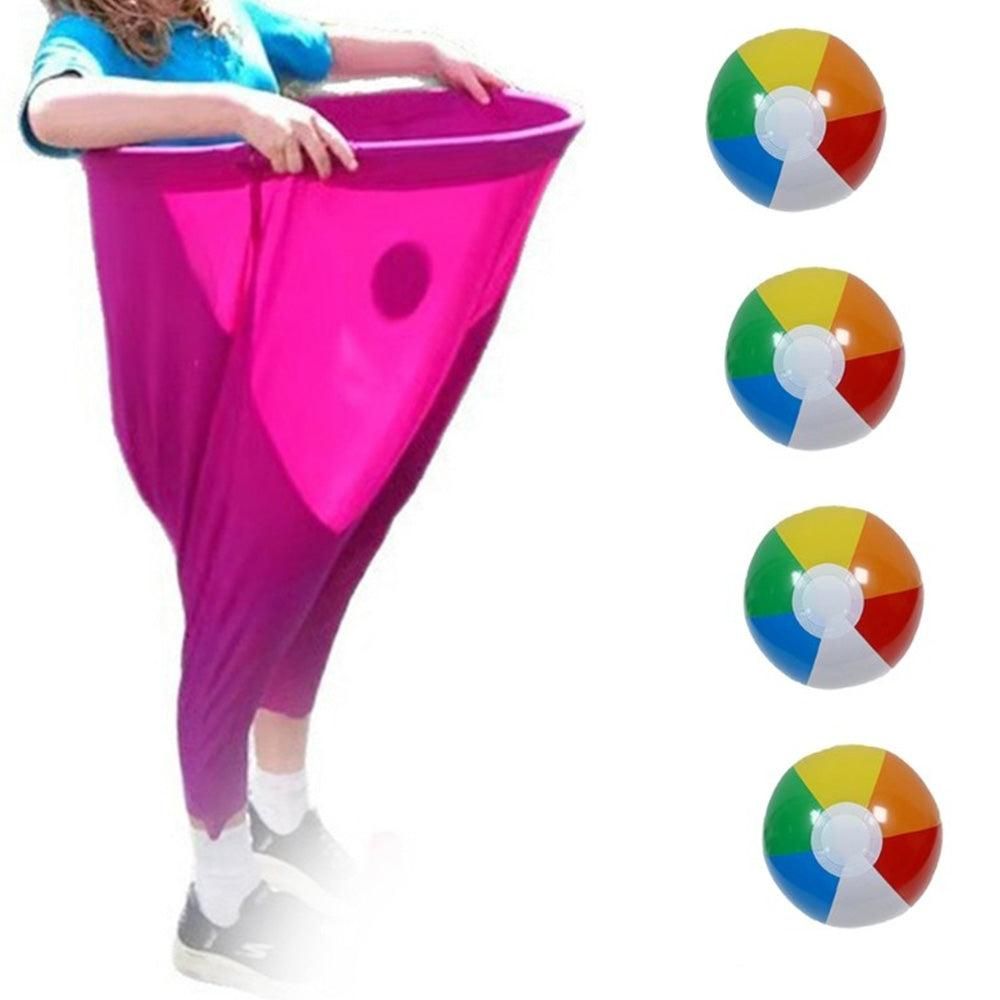 Granny Pants Yard Game Set with Giant Elastic Pants for Adult Outdoor Fun Magenta