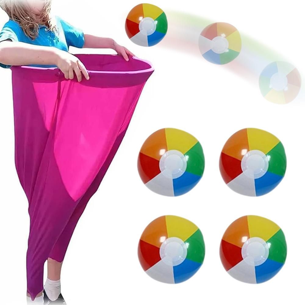 Granny Pants Yard Game Set with Giant Elastic Pants for Adult Outdoor Fun Magenta