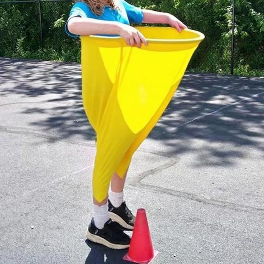 Granny Pants Yard Game Set with Giant Elastic Pants for Adult Outdoor Fun Yellow
