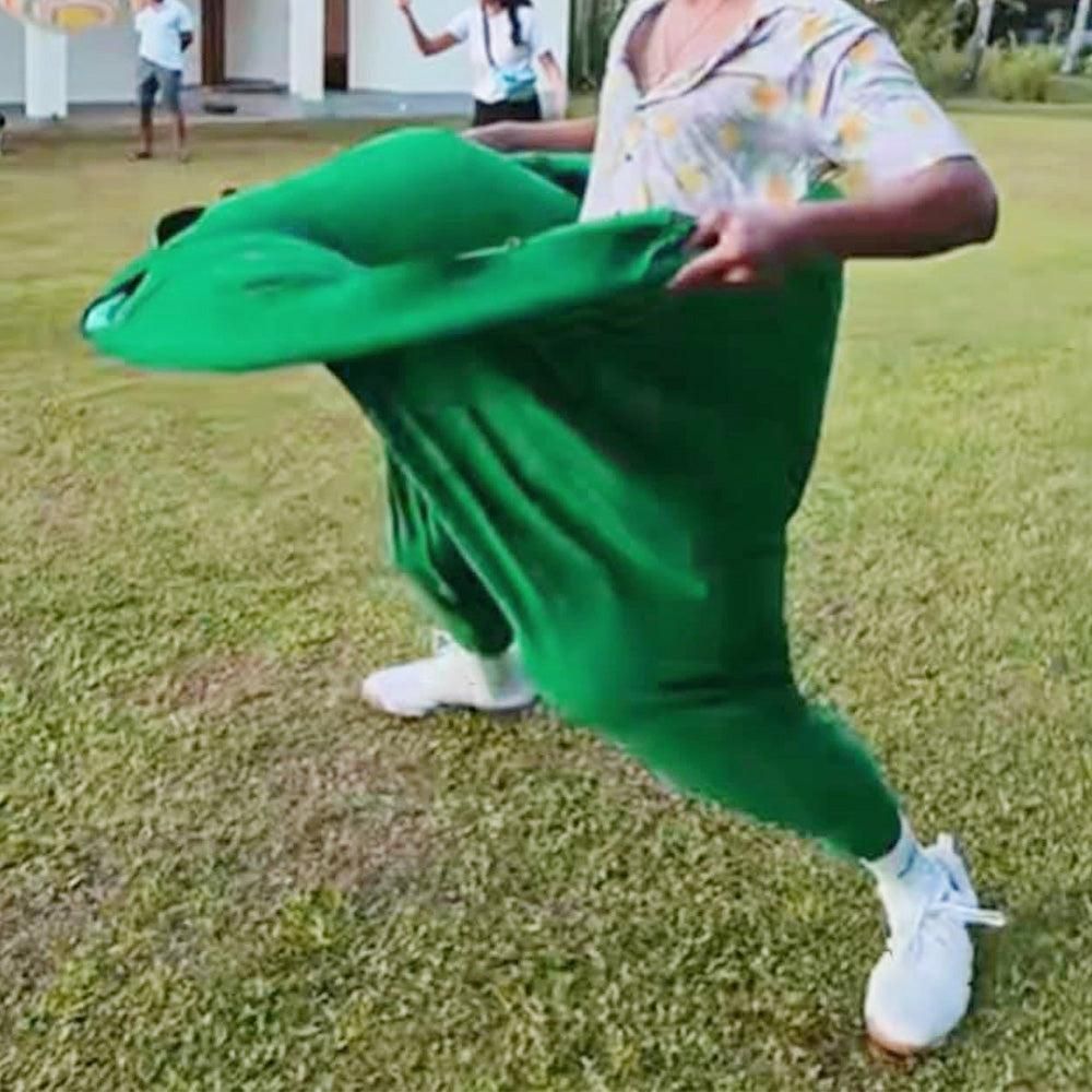 Granny Pants Yard Game Set with Giant Elastic Pants for Adult Outdoor Fun Green