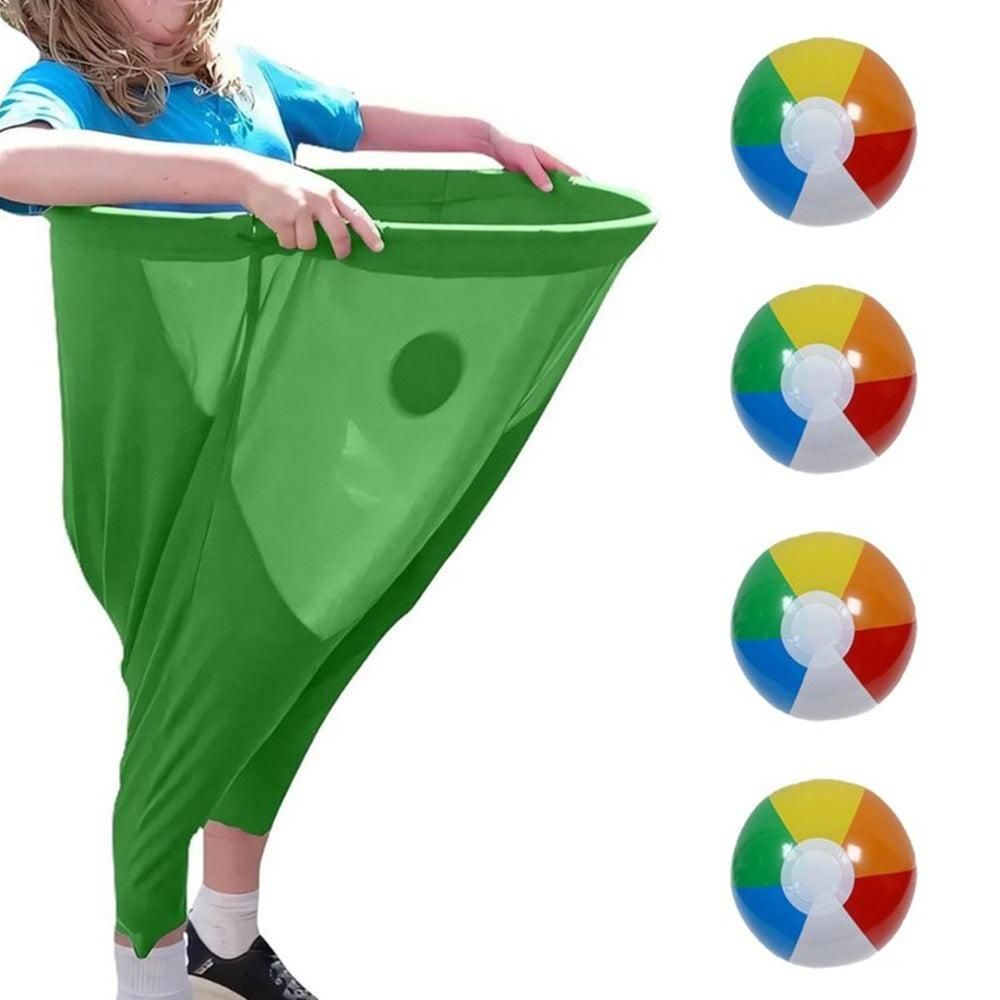 Granny Pants Yard Game Set with Giant Elastic Pants for Adult Outdoor Fun Green