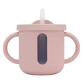 Silicone Sippy Cups Double Handles Lightweight Toddler Training Cup with Tight Leakproof Cover for Home Travelling Pink