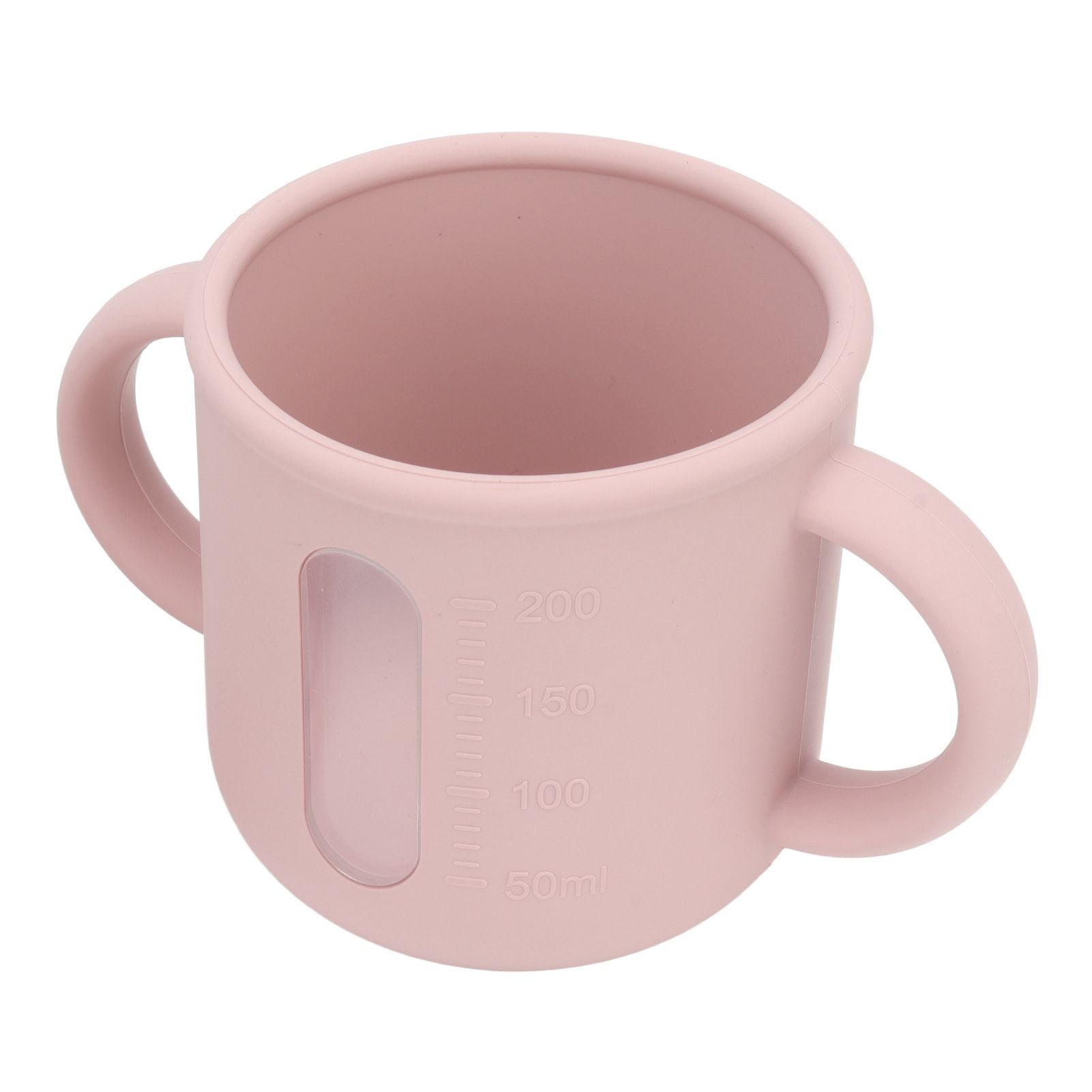 Silicone Sippy Cups Double Handles Lightweight Toddler Training Cup with Tight Leakproof Cover for Home Travelling Pink