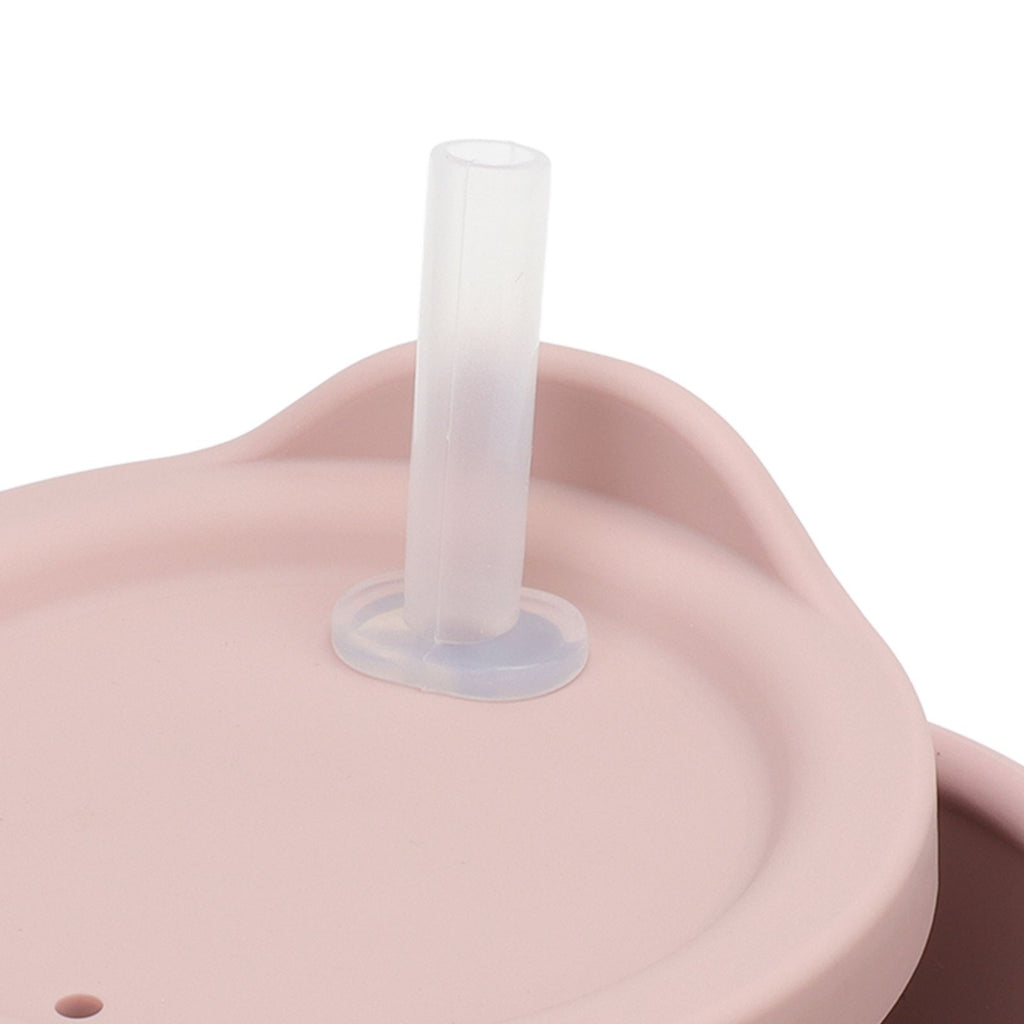 Silicone Sippy Cups Double Handles Lightweight Toddler Training Cup with Tight Leakproof Cover for Home Travelling Pink