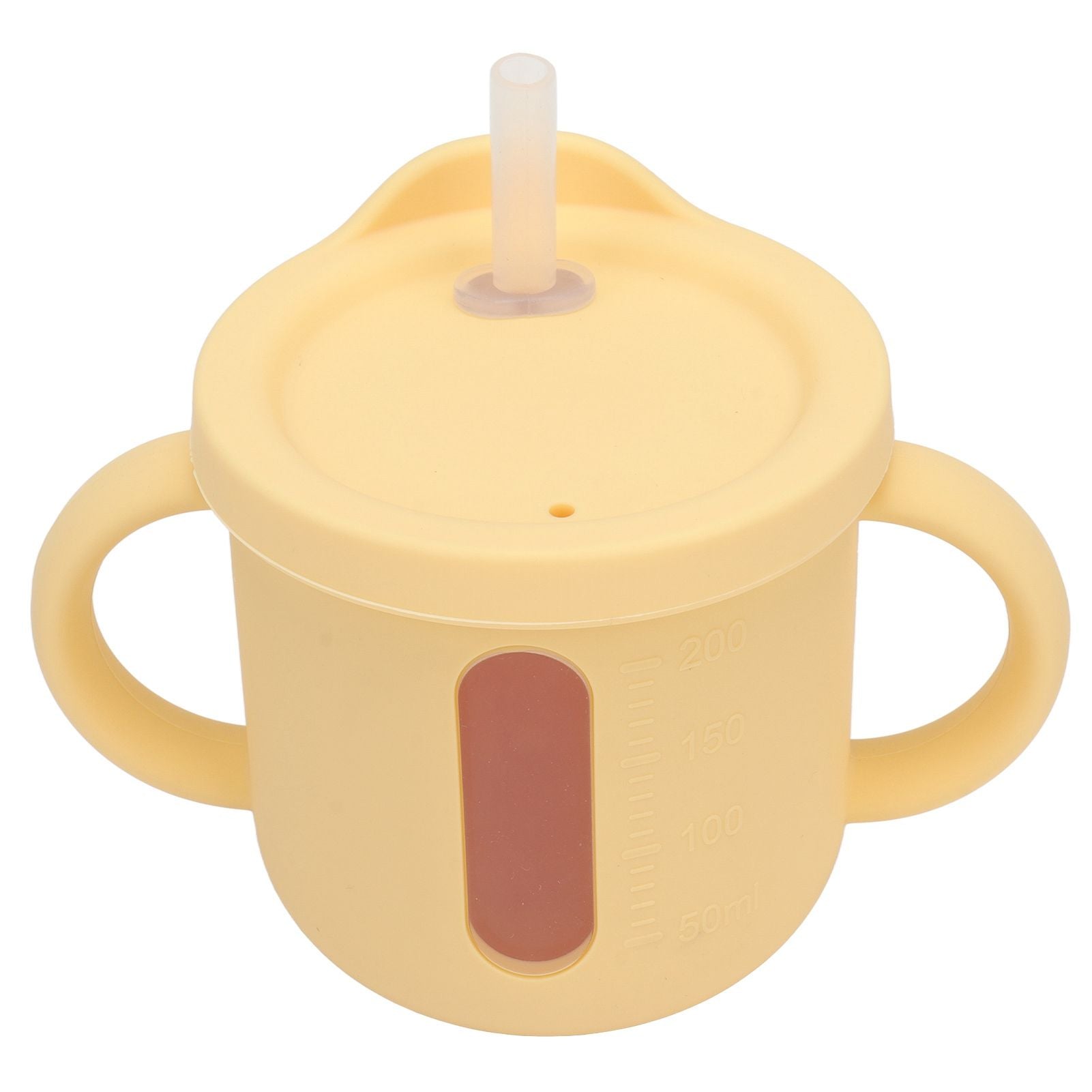 Silicone Sippy Cups Double Handles Lightweight Toddler Training Cup with Tight Leakproof Cover for Home Travelling Yellow