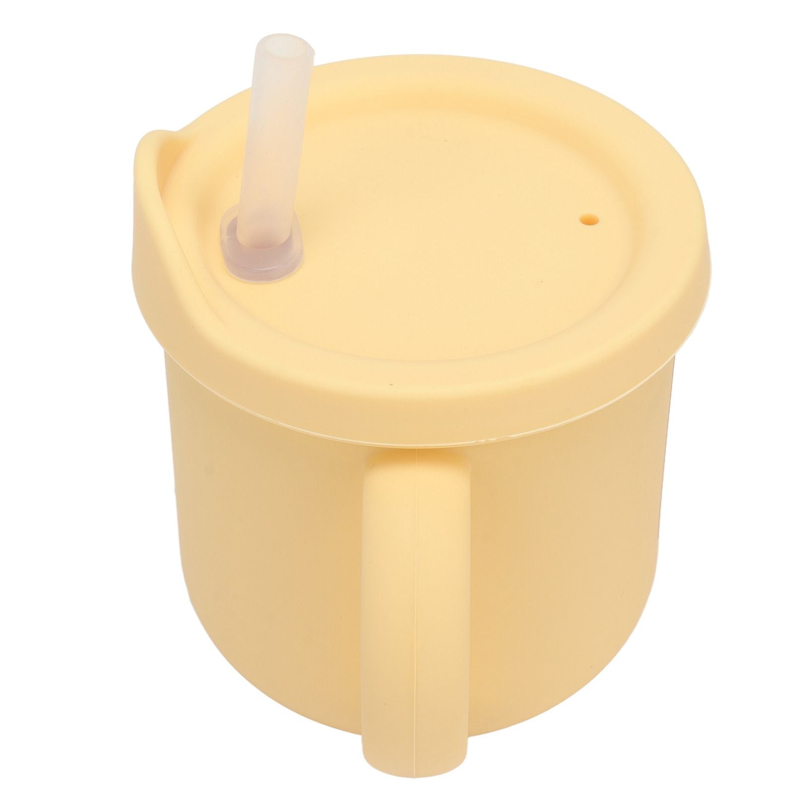 Silicone Sippy Cups Double Handles Lightweight Toddler Training Cup with Tight Leakproof Cover for Home Travelling Yellow