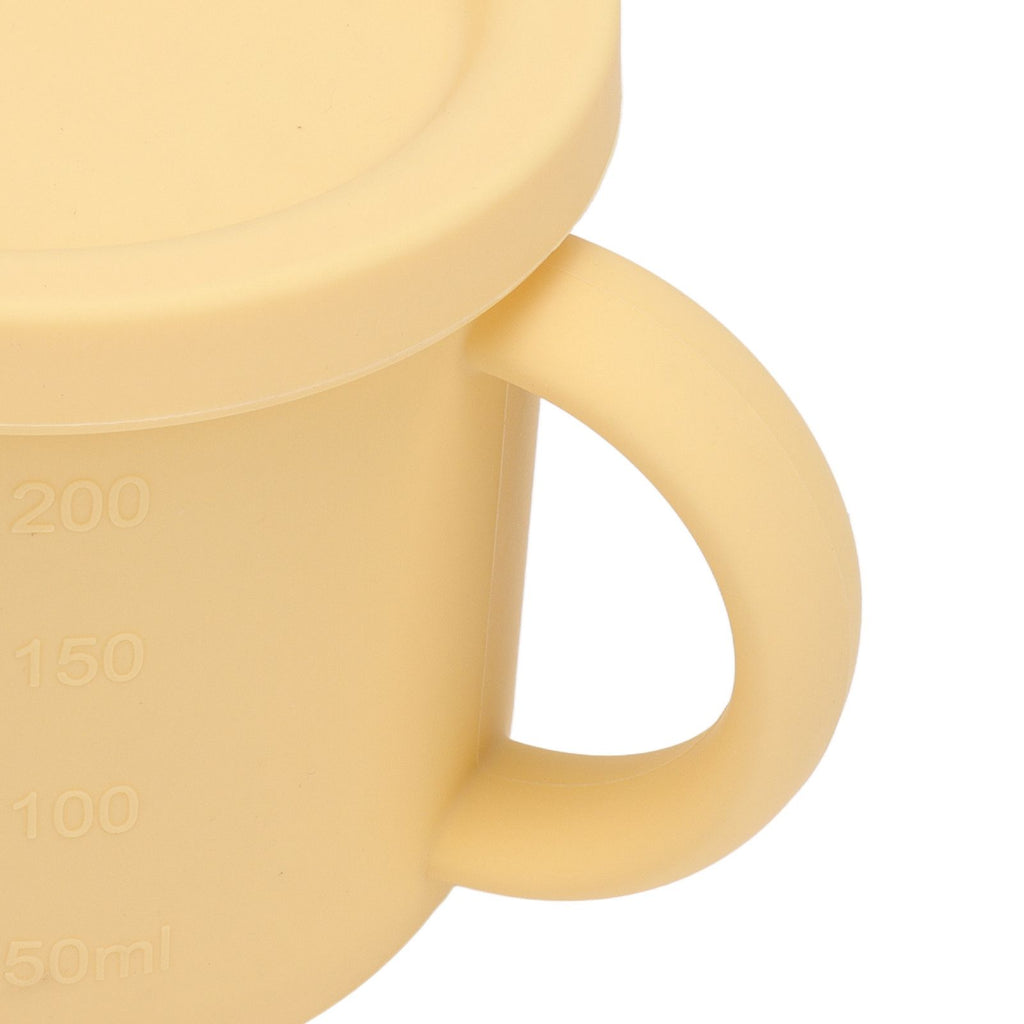 Silicone Sippy Cups Double Handles Lightweight Toddler Training Cup with Tight Leakproof Cover for Home Travelling Yellow