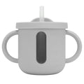 Silicone Sippy Cups Double Handles Lightweight Toddler Training Cup with Tight Leakproof Cover for Home Travelling Grey