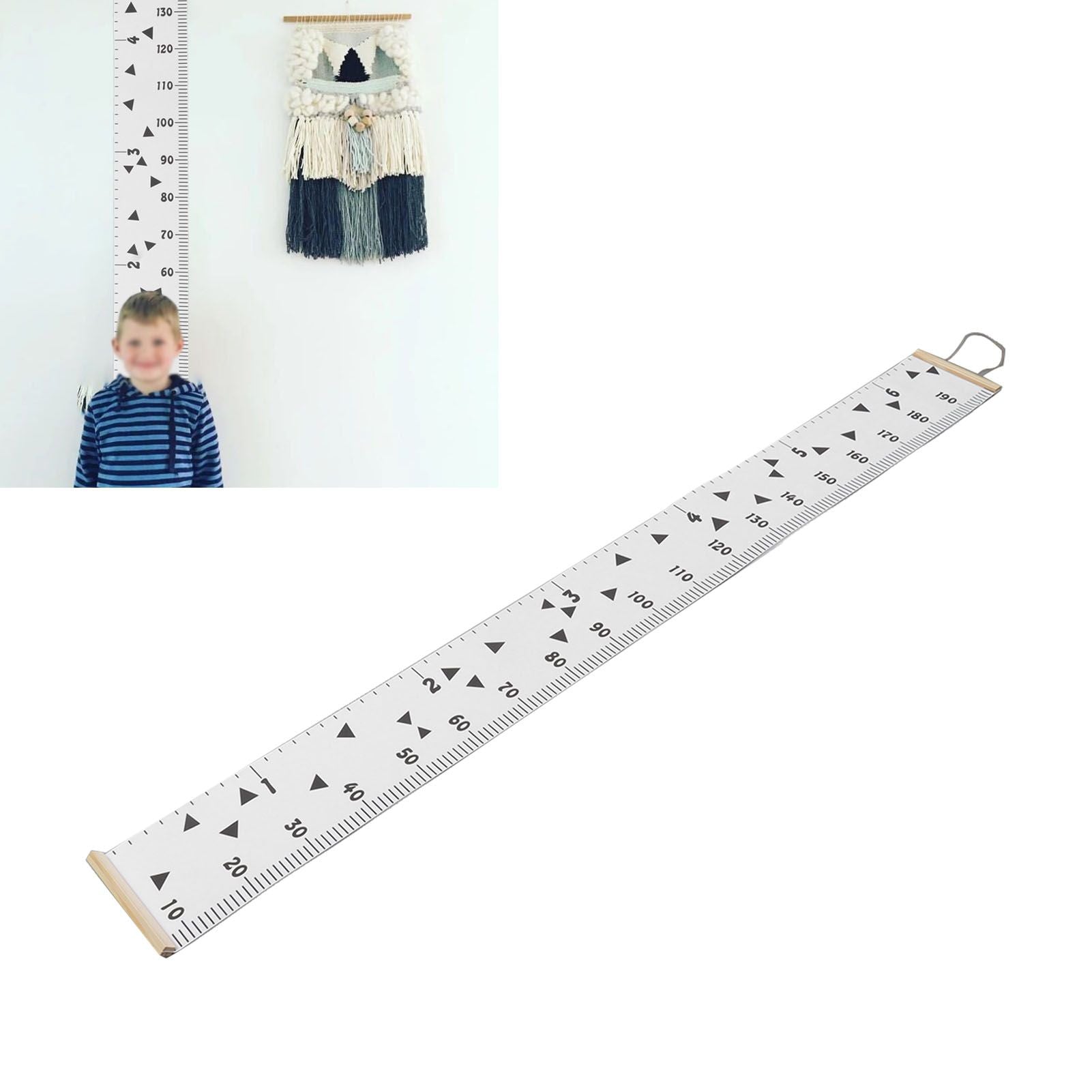 Kids Growth Chart Accurate Baby Height Growth Chart Ruler Removable Canvas Wall Hanging Measurement Chart for Home Triangle