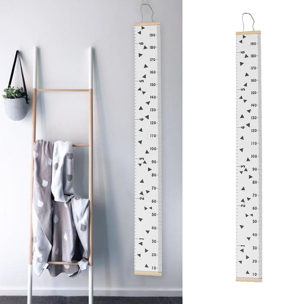Kids Growth Chart Accurate Baby Height Growth Chart Ruler Removable Canvas Wall Hanging Measurement Chart for Home Triangle