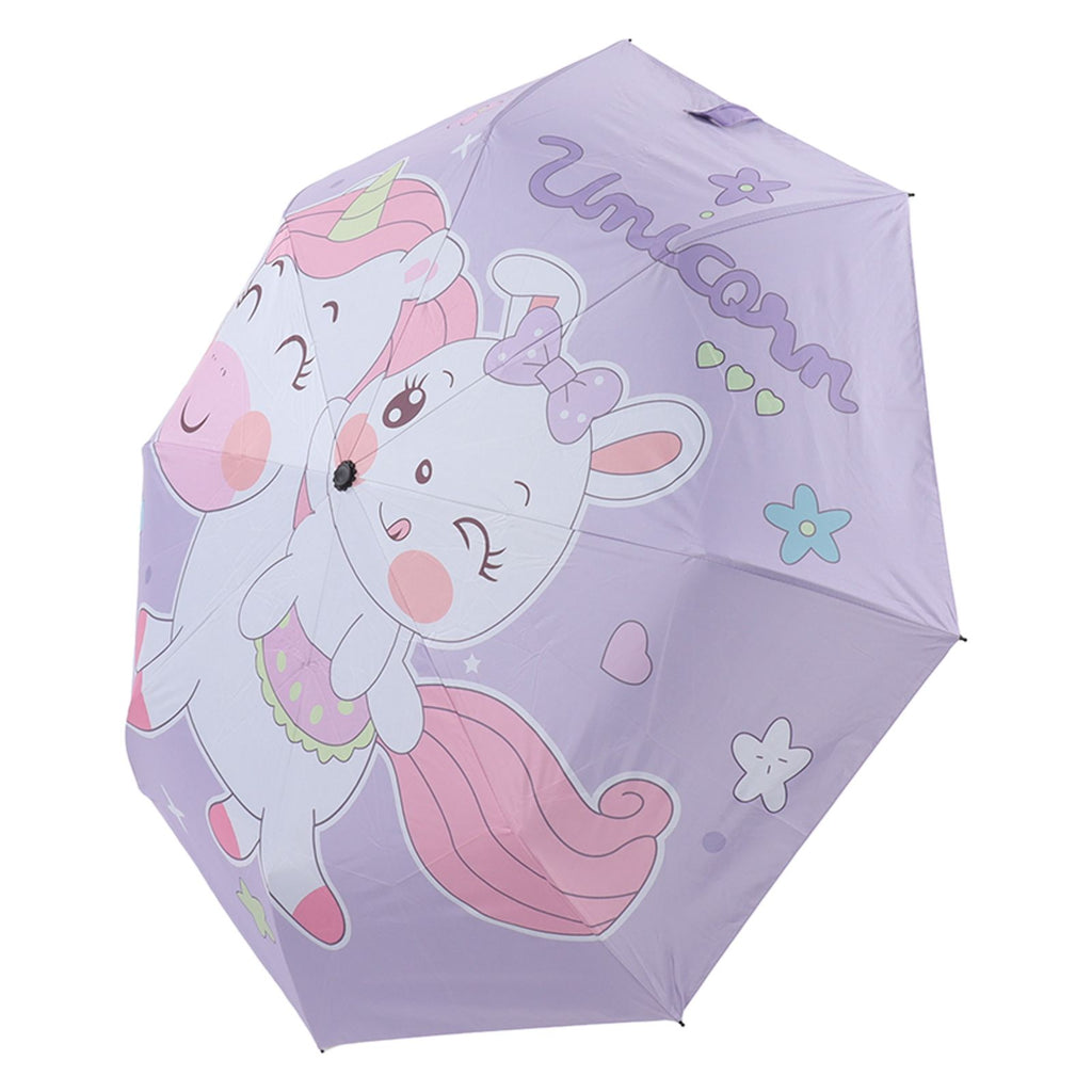 Children Umbrella 3 Fold Reflective Edge Cartoon Portable Kids Sun Rain Umbrella for Boys Girls