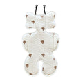 Soft Baby Stroller Seat Cushion Breathable Pure Cotton Infant Car Seat Head Neck Body Support Thin Style Bear