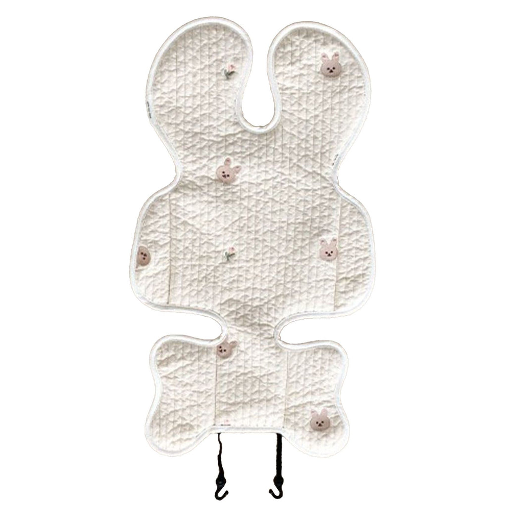 Soft Baby Stroller Seat Cushion Breathable Pure Cotton Infant Car Seat Head Neck Body Support Thin Style Rabbit