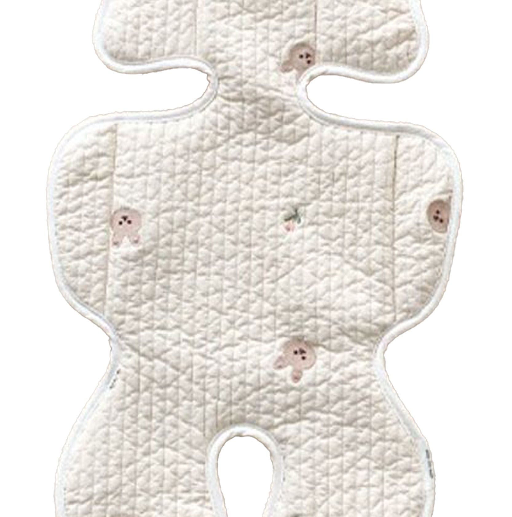 Soft Baby Stroller Seat Cushion Breathable Pure Cotton Infant Car Seat Head Neck Body Support Thin Style Rabbit