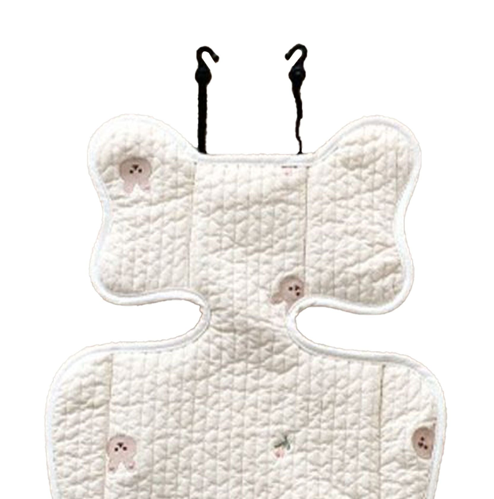 Soft Baby Stroller Seat Cushion Breathable Pure Cotton Infant Car Seat Head Neck Body Support Thin Style Rabbit