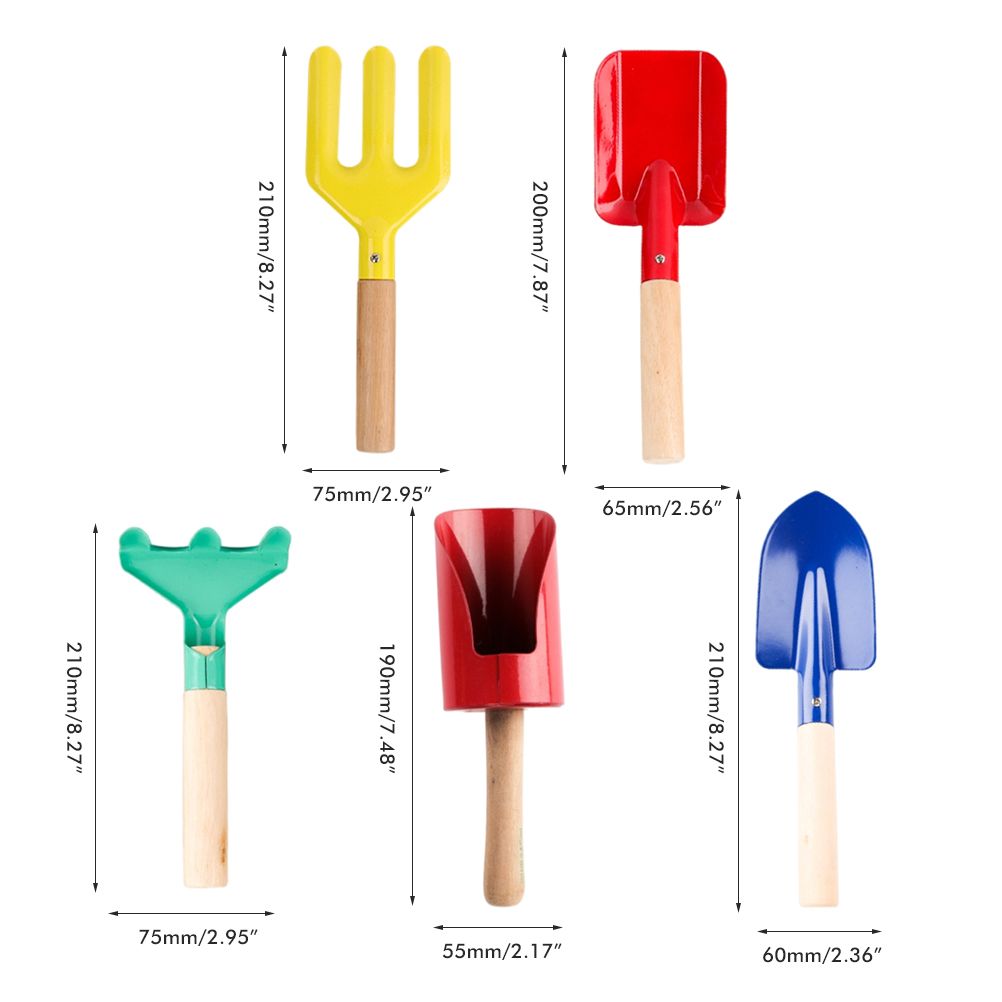 5 Pcs Kid Mini Gardening Tool Set Outdoor Plants DIY Tools Garden Planting Tool Kit for Children