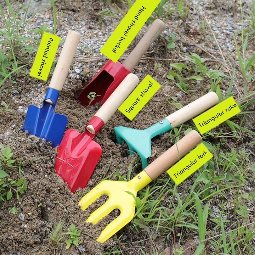 5 Pcs Kid Mini Gardening Tool Set Outdoor Plants DIY Tools Garden Planting Tool Kit for Children