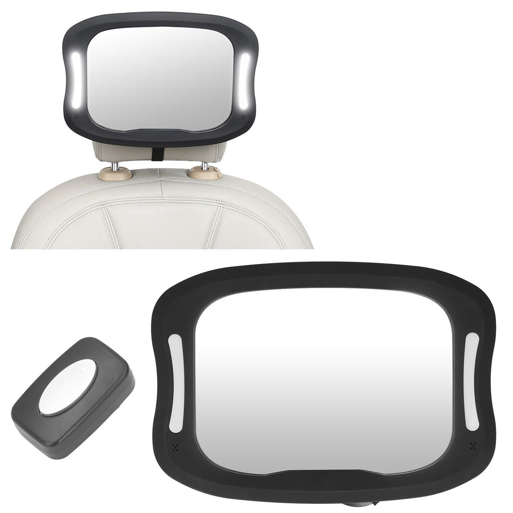 Baby Car Mirror Safely Monitor Infant Child Dynamic with Soft LED Light Wide Angle 360° Adjustable Mirror for Vehicles