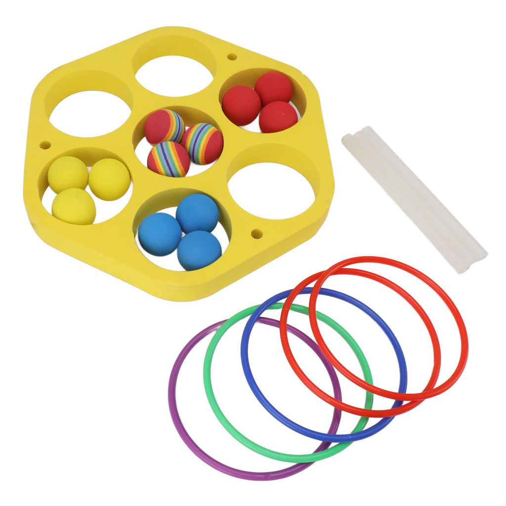 Ring Throw Pool Game Toy EVA Floating Foam with Balls for Kids Adults Water Sports Outdoor Party Hexagonal Circle