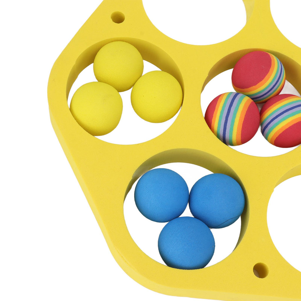 Ring Throw Pool Game Toy EVA Floating Foam with Balls for Kids Adults Water Sports Outdoor Party Hexagonal Circle