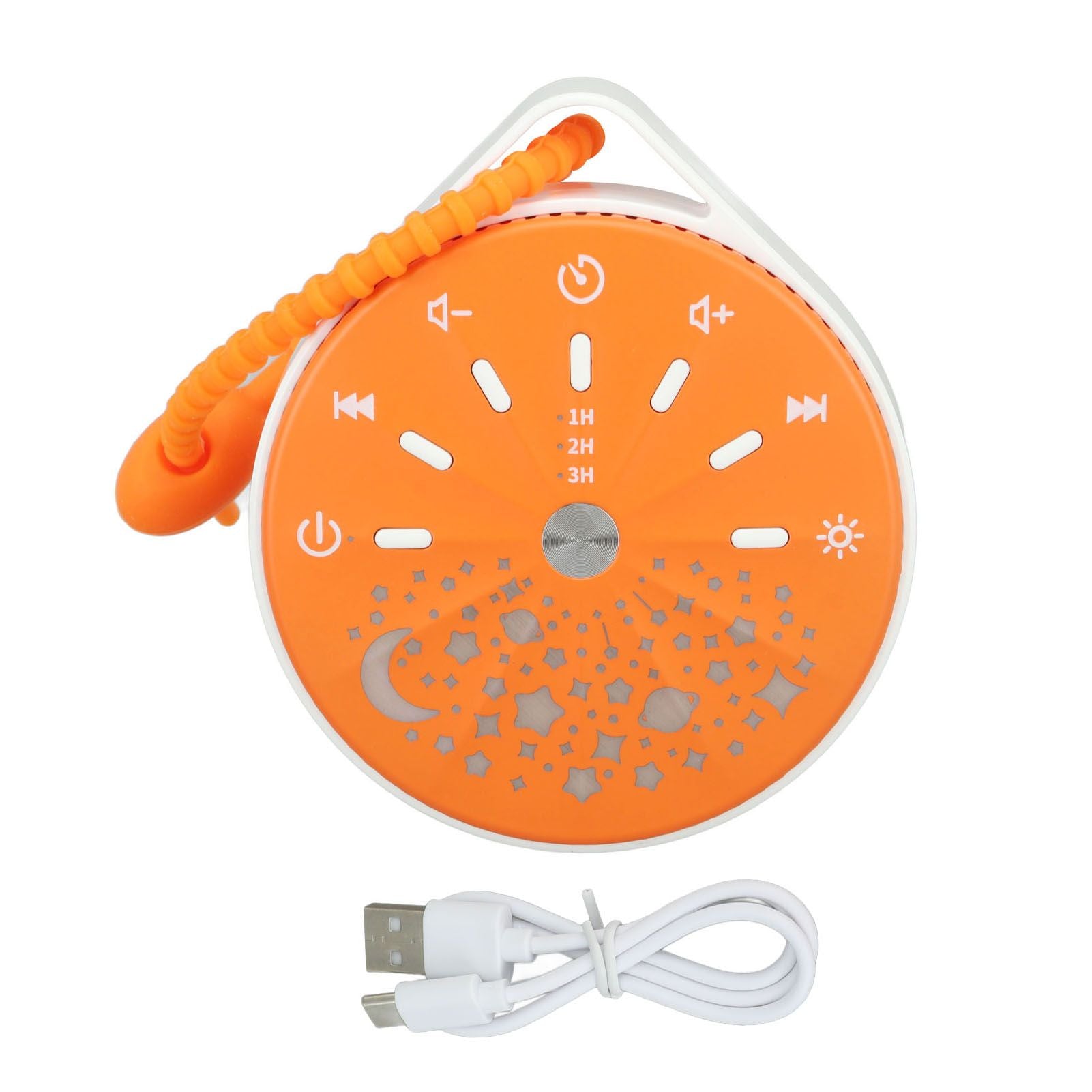 Portable White Noise Sound Machine for Baby 10 Natural Sounds With Volume Control Compact White Noise Machine for Sleep Aid Orange