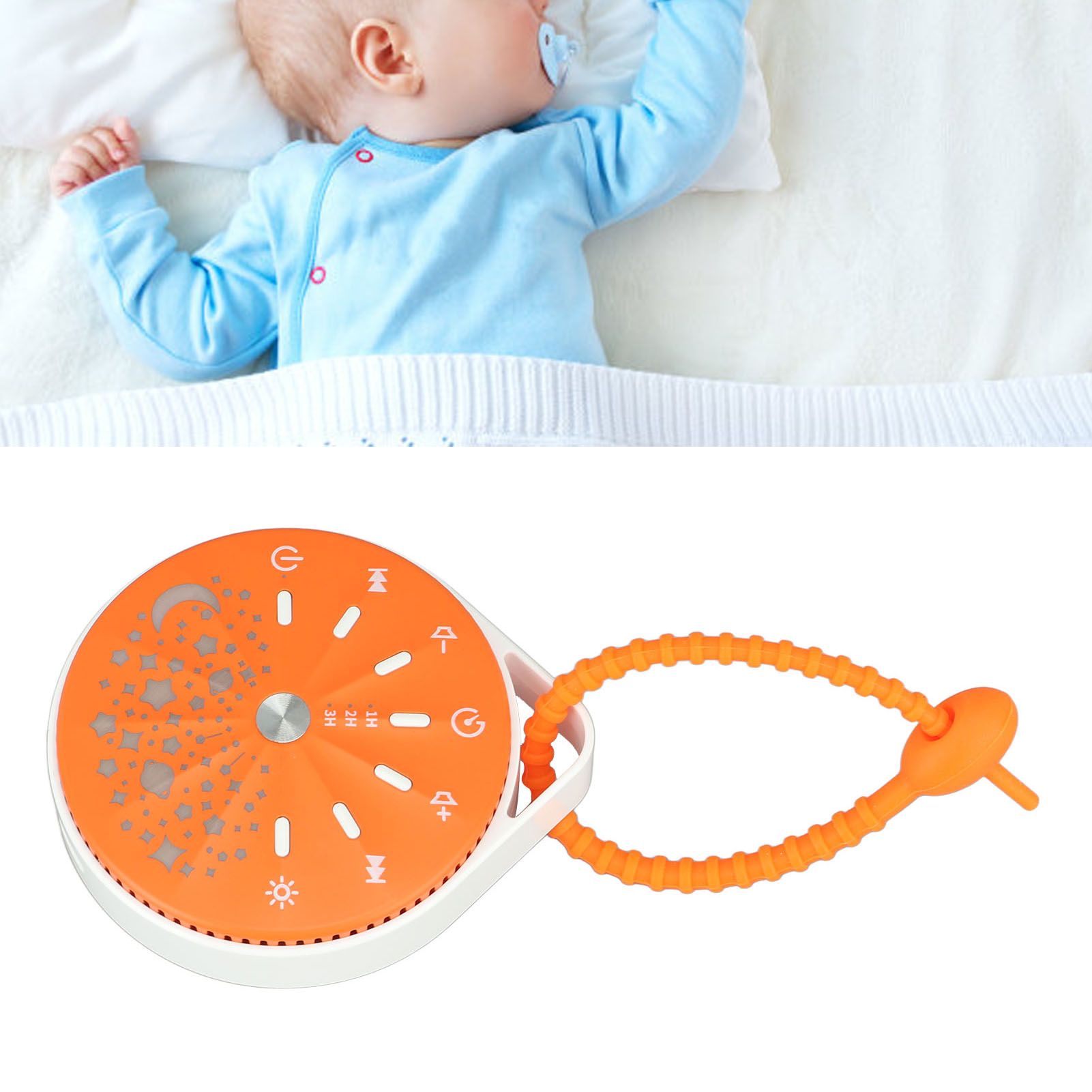 Portable White Noise Sound Machine for Baby 10 Natural Sounds With Volume Control Compact White Noise Machine for Sleep Aid Orange