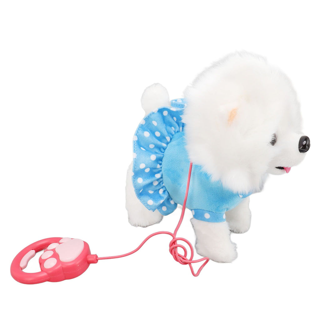 Electronic Plush Dog Interactive Puppy Singing Walking Toy with Remote Control Leash Kids Toddler Birthday Gifts Blue