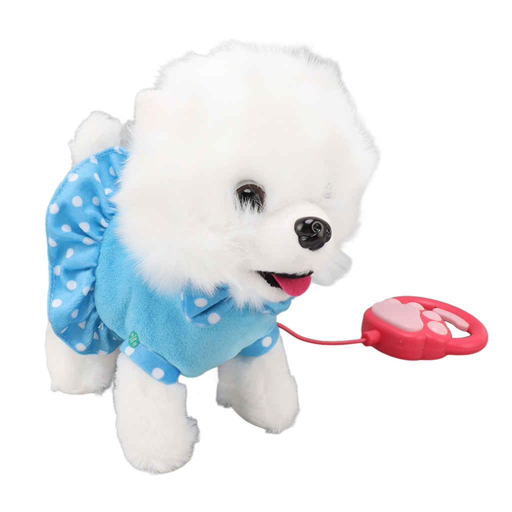 Electronic Plush Dog Interactive Puppy Singing Walking Toy with Remote Control Leash Kids Toddler Birthday Gifts Blue