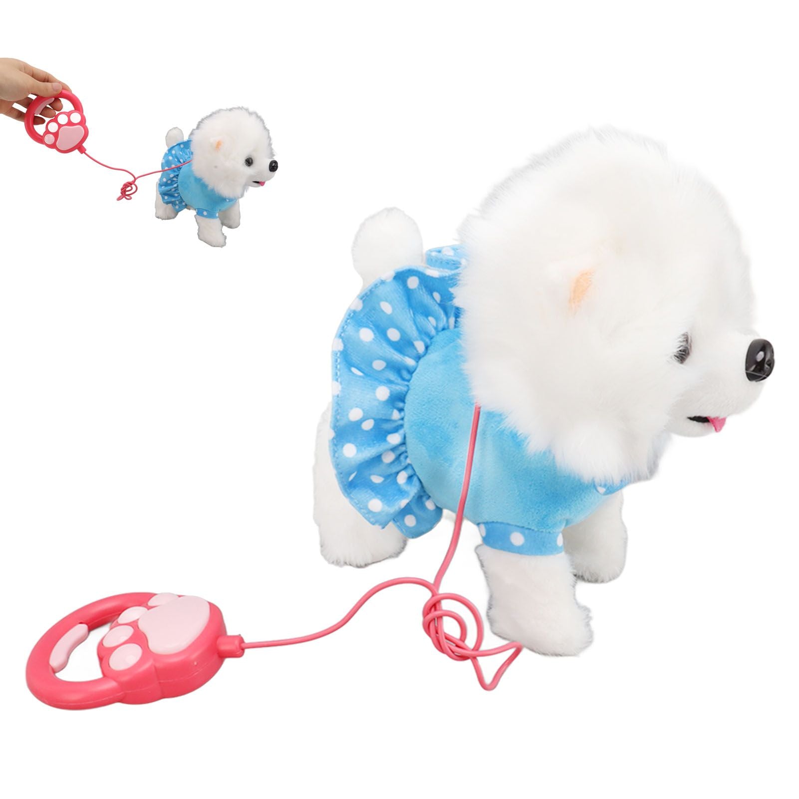 Electronic Plush Dog Interactive Puppy Singing Walking Toy with Remote Control Leash Kids Toddler Birthday Gifts Blue
