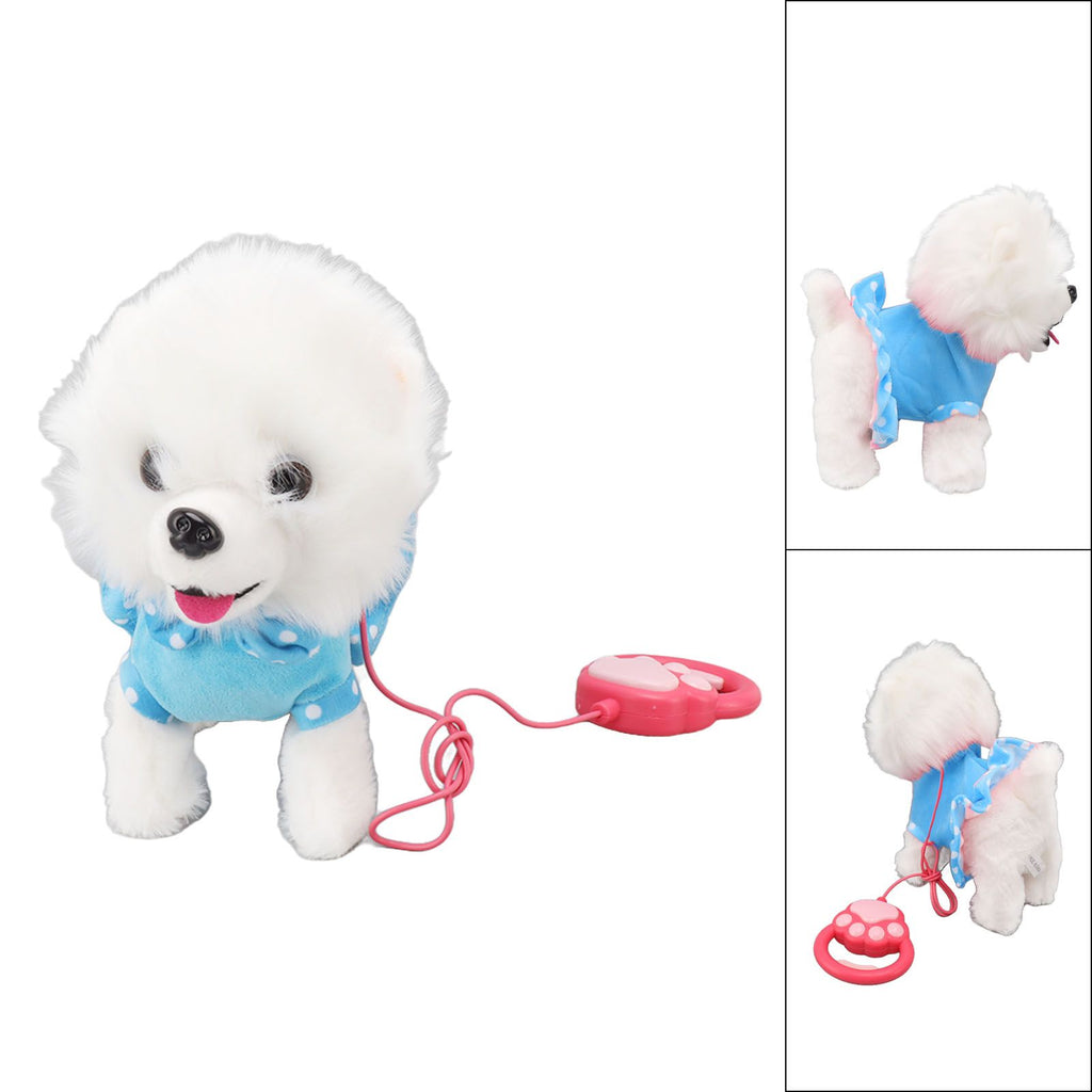 Electronic Plush Dog Interactive Puppy Singing Walking Toy with Remote Control Leash Kids Toddler Birthday Gifts Blue