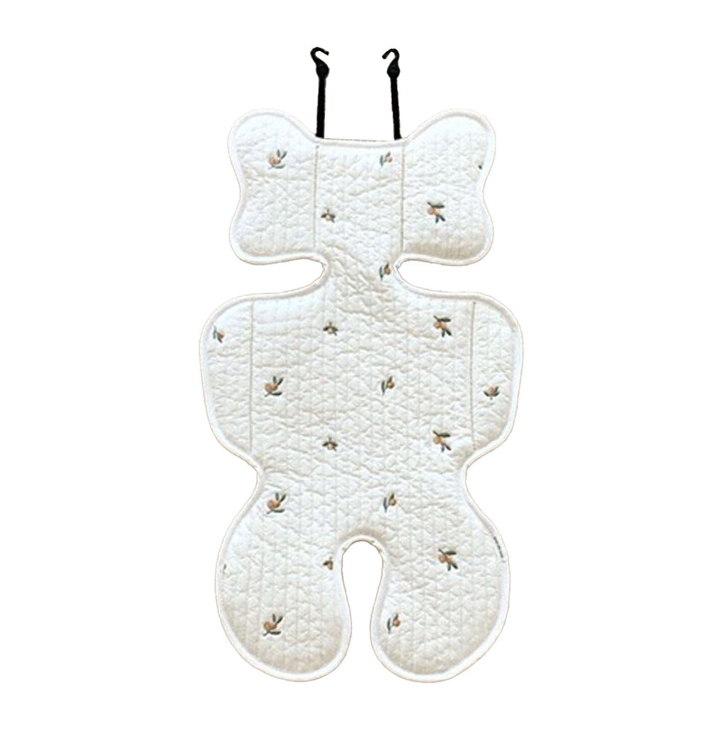 Soft Baby Stroller Seat Cushion Breathable Pure Cotton Infant Car Seat Head Neck Body Support Thin Style Olive